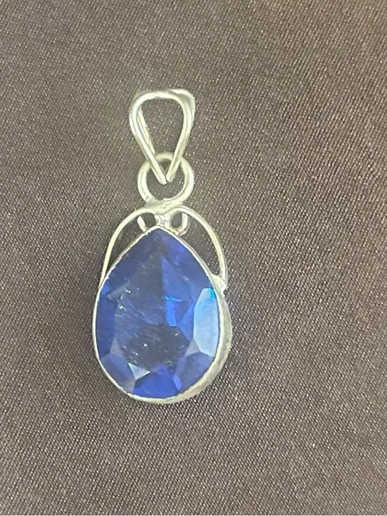 Stanley Deep Blue Teardrop Pendant Necklace - Picture 3 of 4